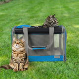 Pawz 3 in 1 Pet Soft Crate Dog Cat Carrier M Size Blue-1937319816692109319