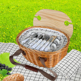 Picnic Basket Set Willow Baskets Outdoor-1910113180793835526