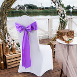 20x Multicoloured Satin Chair Sashes Lavender-1910113034114830342