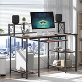 Levede Office Gaming Computer Desk Brown-1937319786035941383