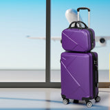 Slimbridge 2pcs 20"Travel Luggage Set Purple-1910112832662409223