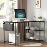 Levede L Shaped Computer Desk Corner Desk Black-1937319785369047047