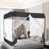 Dreamz Mosquito Bed Nets Foldable Canopy Square Grey-1910112871916900359