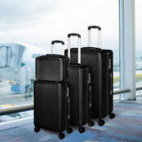 Slimbridge Luggage Suitcase Trolley Black 4pc 14"+20"+24"+28"-1910112845522145287