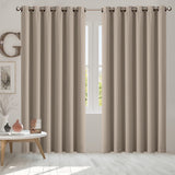2x Blockout Curtains Panels 3 Layers Beige-1910113272368074758