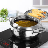 TOQUE 24cm Japanese Deep Frying Pan Silver-1910113166386401287