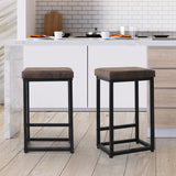 Levede 2X Bar Stools PU Leather Metal-1919892921822351367