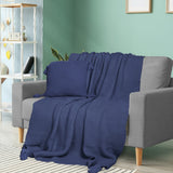 DreamZ Knitting Throw Blanket Cushion Navy-1910113223319883783