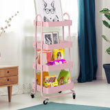 Levede 4 Tiers Kitchen Trolley Cart Pink-1917016722188144647