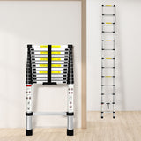 Traderight Multipurpose Ladder Telescopic 3.8M Silver 3.8 Meter-1910113101471158279