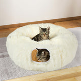 Pawz Cat Tunnel Foldable Fluffy Plush Play Tube Beige-1937319811298234374