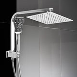 High Pressure Shower Head Set Rain Square Silver-1910113120358109191