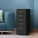 Levede 5 Drawer Office Cabinet Drawers Black-1917016720648835078
