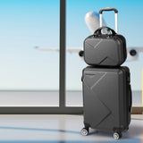 Slimbridge 2pcs 20"Travel Luggage Set Dark Grey-1910112832037457927