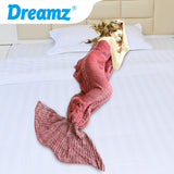 Mermaid Tail Crochet Blanket Sofa Rug-1910112222676389894