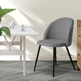 Levede 2x Dining Chairs Kitchen Cafe Black and White-1910113282824474631