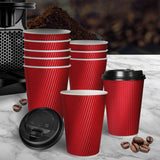 200 Pcs 16oz Disposable Takeaway Coffee Red-1910113173139230727