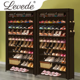 Levede 2pcs 10 Tier Shoe Rack Storage Brown-1910113015152381958
