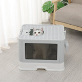 PaWz Foldable Cat Litter Box Tray Enclosed Grey-1910112469918027783
