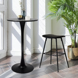 Levede 2x Round Bar Table Pub Tables Black-1910113299010293767