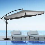 Mountview 3M Cantilever Umbrella Outdoor Grey With Base-1910112909699190791