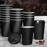 1000 Pcs 16oz Disposable Takeaway Coffee Black-1910113173457997831