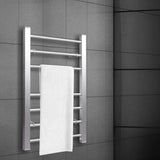 Heated Towel Rail Warmer Rack Wall Mounted Silver-1919892896757190663