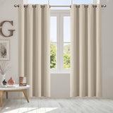 2x Blockout Curtains Panels 3 Layers Beige CD1003-132X213-GR-1910113266588323846