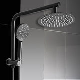 High Pressure Shower Head Set Rain Round Black-1910113243712589831
