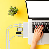 USB 3.0 Type-C HUB 6 Port Powered Adapter Silver-1910112870520197127