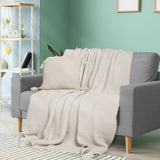 DreamZ Knitting Throw Blanket Cushion Beige-1910113222975950855