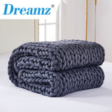 Dreamz Knitted Weighted Blanket Chunky Dark Grey Double 7KG-1910113226595635207