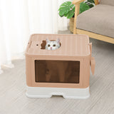 PaWz Foldable Cat Litter Box Tray Enclosed Pink-1910112470102577159