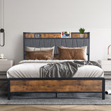 Levede Queen Bed Frame Tufted Headboard USB Charge-1919892912343224327
