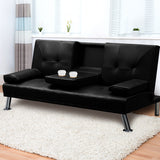Levede Sofa Bed Adjustable Recliner Black-1910113319843401735