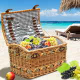 4 Person Picnic Basket Baskets Set Outdoor-1910113180135329798