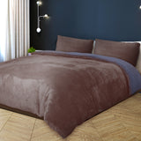 Two-sided Bed Quilt Cover Flannel Bedding Taupe Queen-1910113191942295559
