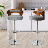Levede 1x Kitchen Bar Stools Gas Lift Grey Silver-1910113240369729543