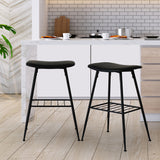 Levede 2x Bar Stools Kitchen Bar Pub Black-1919892922166284295