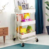 Levede 3 Tiers Kitchen Trolley Cart White-1917016721869377542