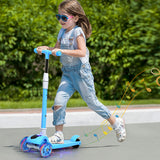 Bopeep Foldable Kids Scooter LED Music Blue-1937319778549108742