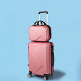 Slimbridge 2pcs 20"Travel Luggage Set Rose Gold-1910112832817598471