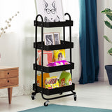 Levede 4 Tiers Kitchen Trolley Cart Black-1917016722028761095