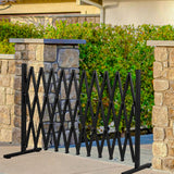 Garden Security Fence Gate Expandable Black-1910113189136306183
