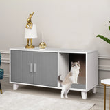 PaWz Enclosed Cat Litter Cabinet Box Grey-1910112468982697991