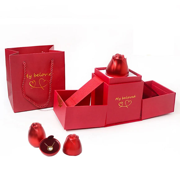 NNEOBA Lifting Rose Gift Box Jewelry Display for Women