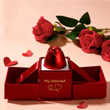 NNEOBA Lifting Rose Gift Box Jewelry Display for Women