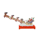NNEOBA Light-Up Christmas Village House Decoration Set with Santa Sleigh