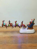 NNEOBA Light-Up Christmas Village House Decoration Set with Santa Sleigh