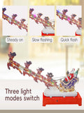 NNEOBA Light-Up Christmas Village House Decoration Set with Santa Sleigh